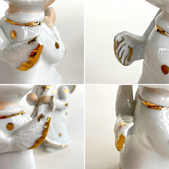 A Set of Three Vintage Porcelain Angel Figurines - Picture 16 of 16